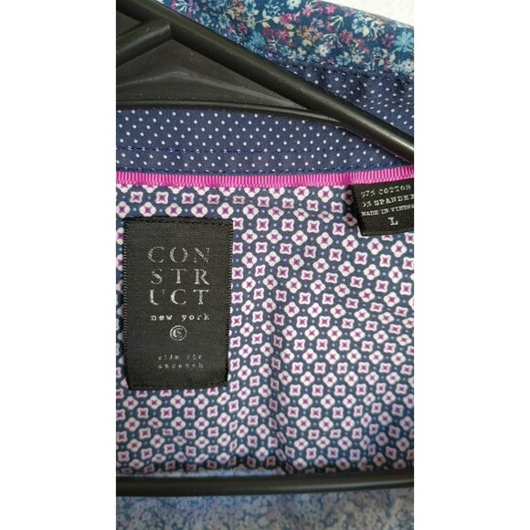 Construct New York Mens Short Sleeve Floral Shirt Size L - Picture 7 of 9